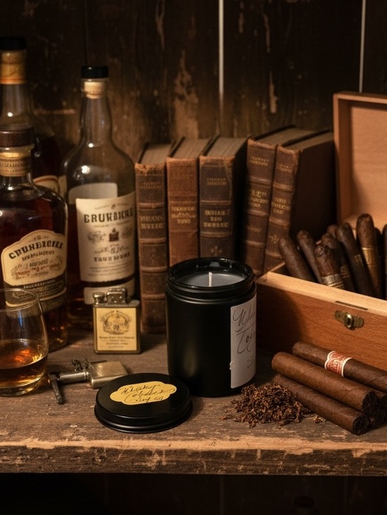 Hand Crafted Other - Handmade Hand-Poured 8 oz Soy Whiskey Tobacco Scented Candle-
NWT